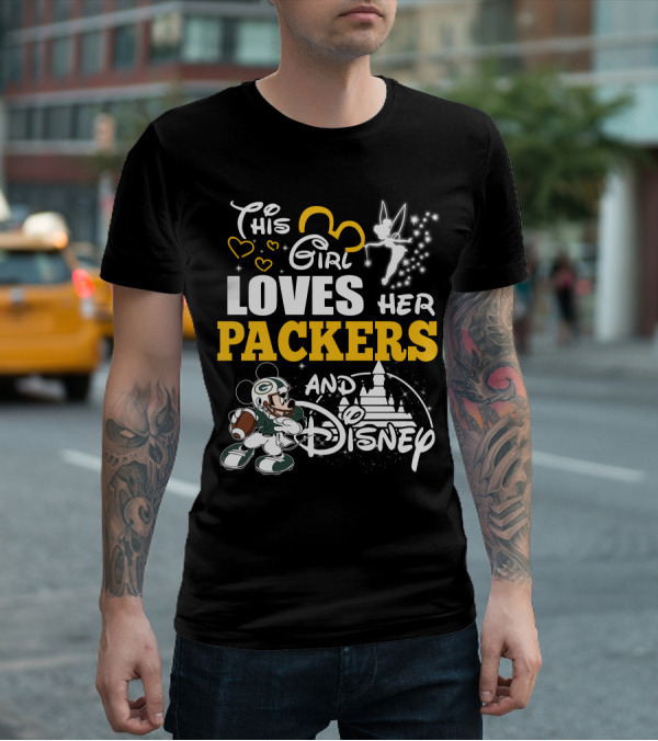 This Girl Loves Her Packers And Disney T-Shirt