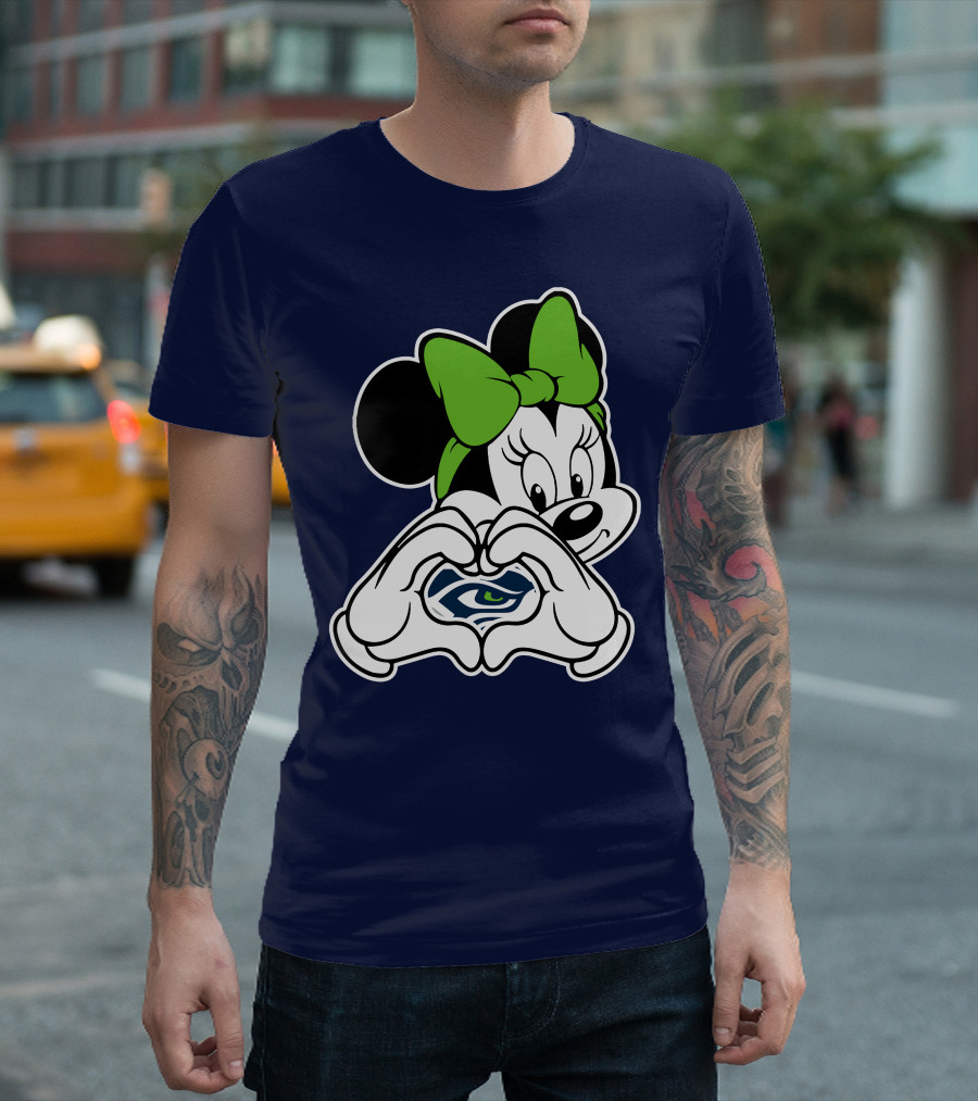 Seattle Seahawks Minnie Mouse Heart T-Shirt
