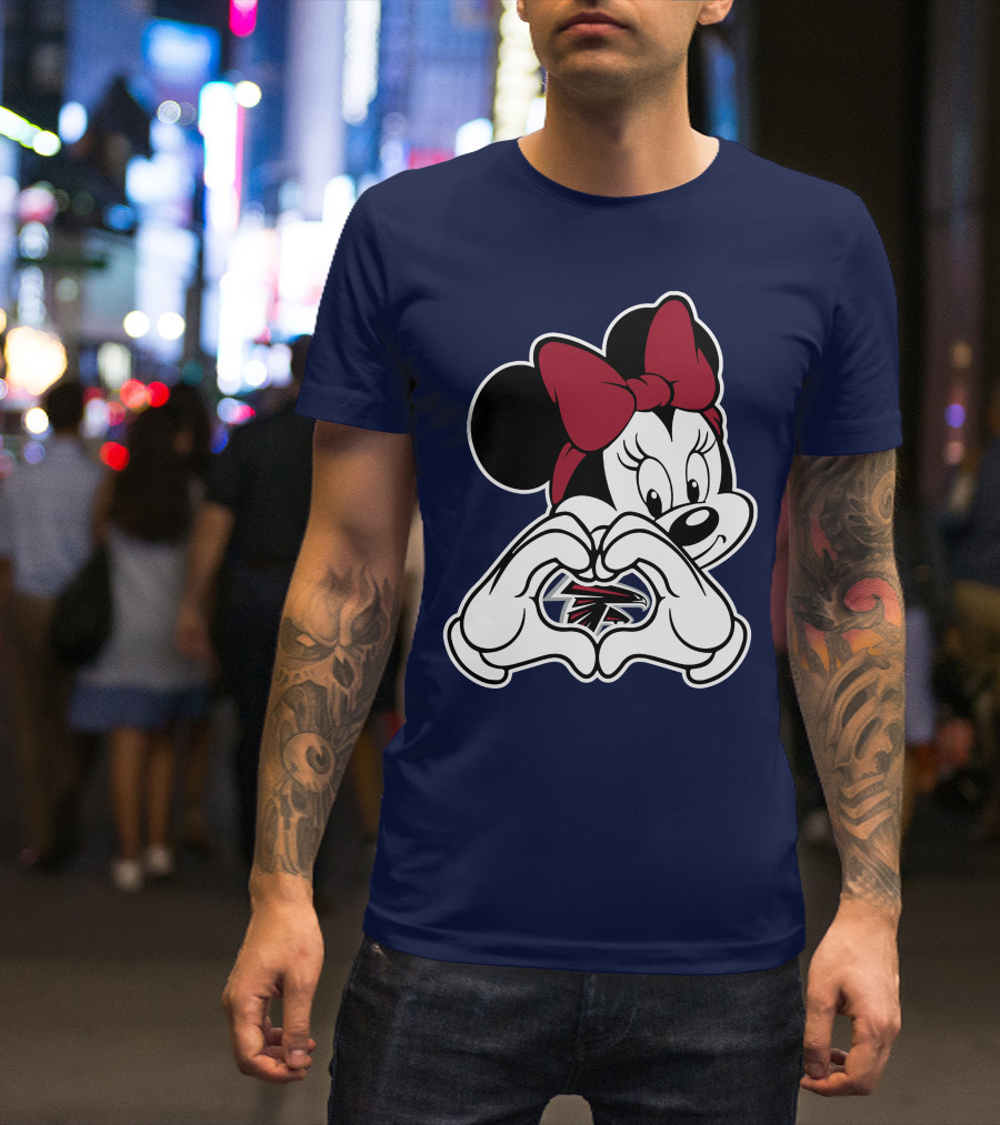 Minnie Heart Hands Atlanta Falcons T-Shirt