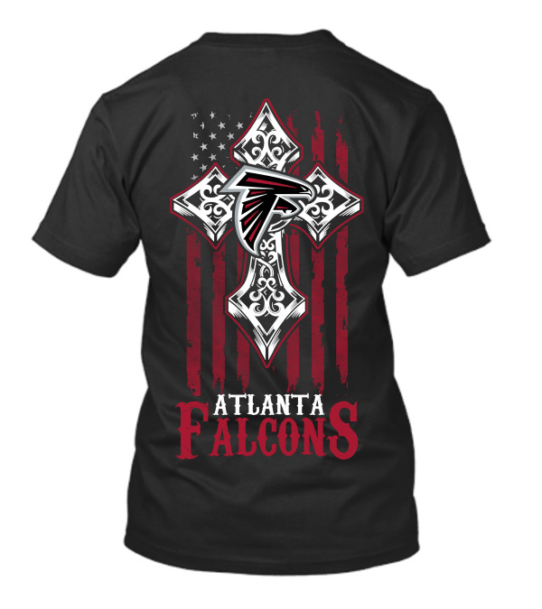 Atlanta Falcons American Flag Cross T-Shirt