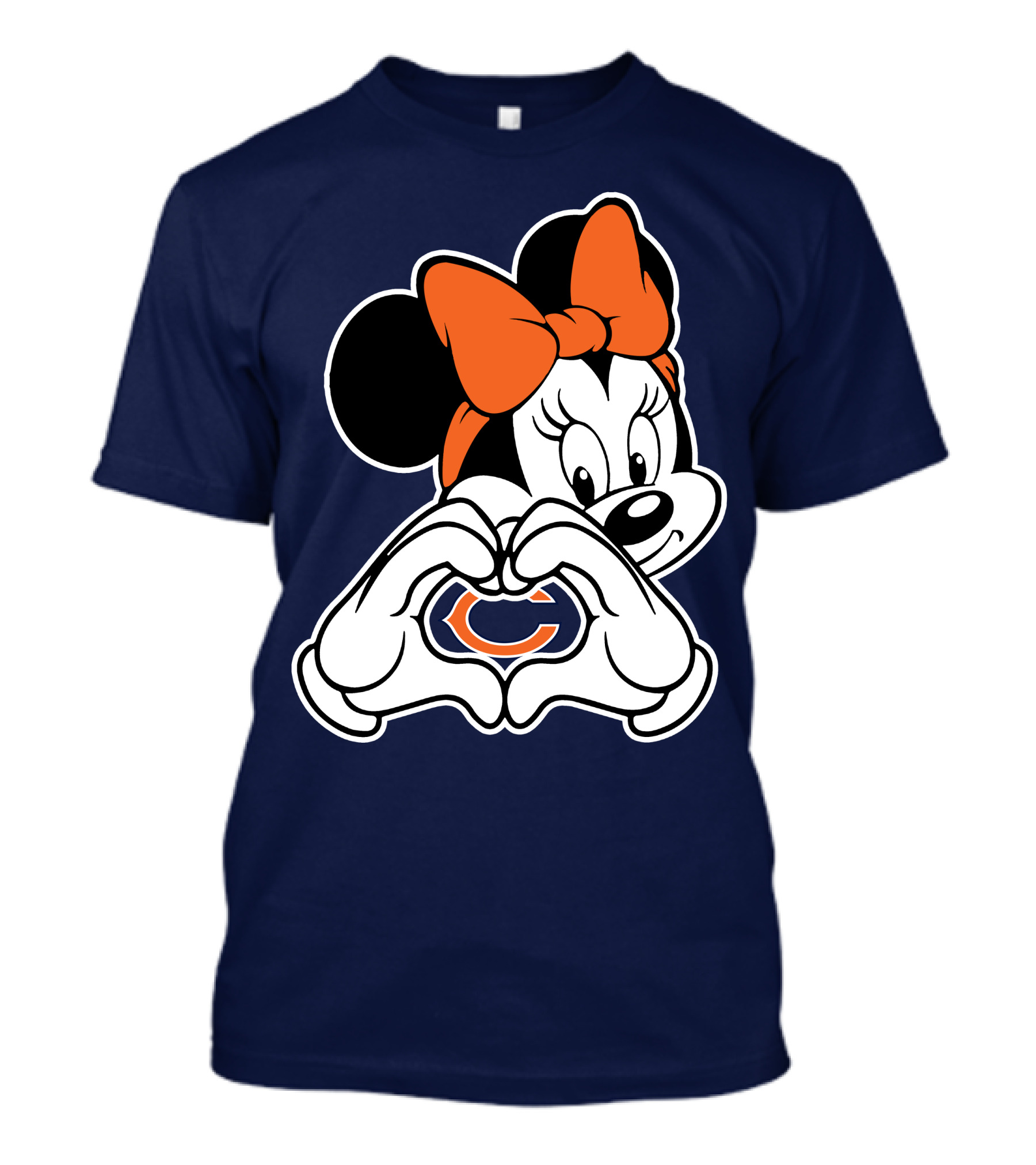 Chicago Bears Minnie Mouse Heart Hands T-Shirt