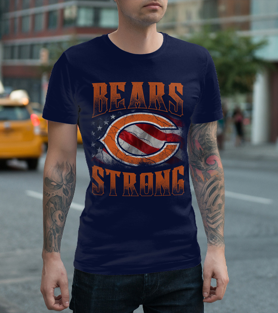 Bears Strong American Flag Chicago Bears T-Shirt
