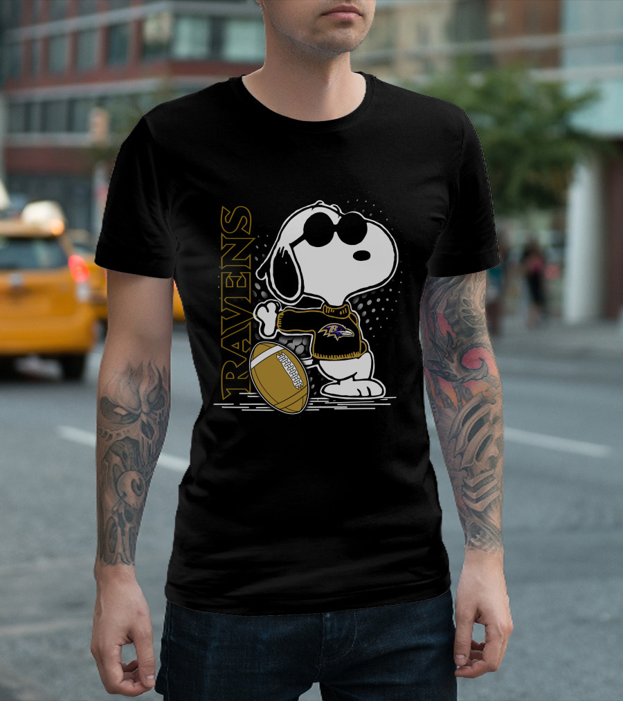 Ravens Snoopy Baltimore Football T-Shirt