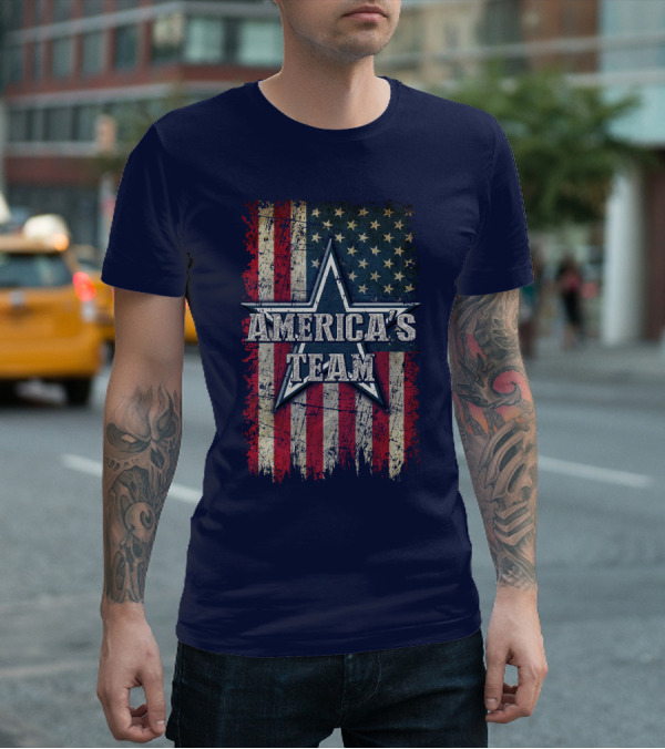 America's Team Dallas Cowboys Usa Flag Star T-Shirt