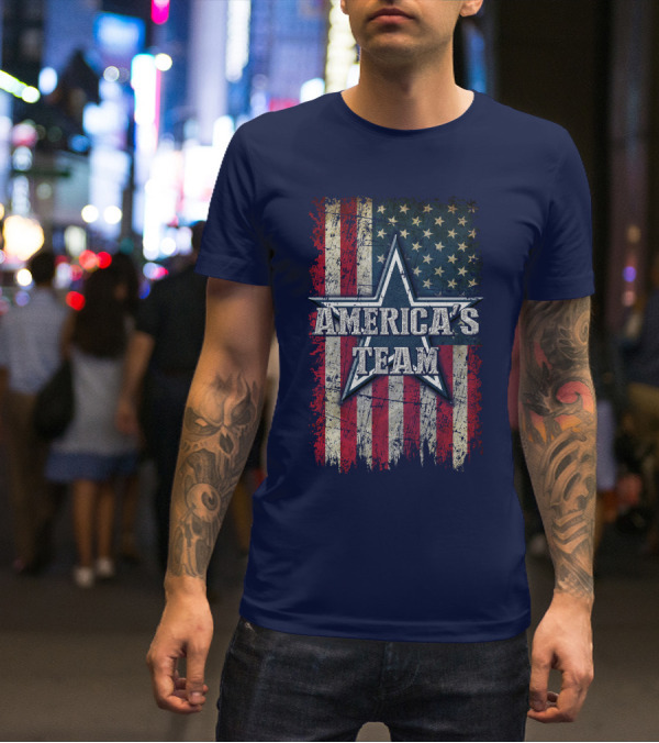 America's Team Dallas Cowboys Usa Flag Star T-Shirt