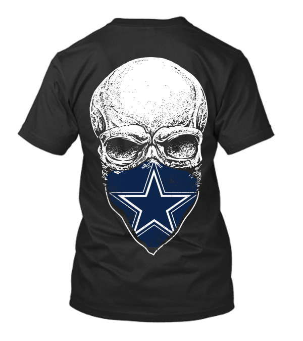 Skull With Dallas Cowboys Star Bandana T-Shirt