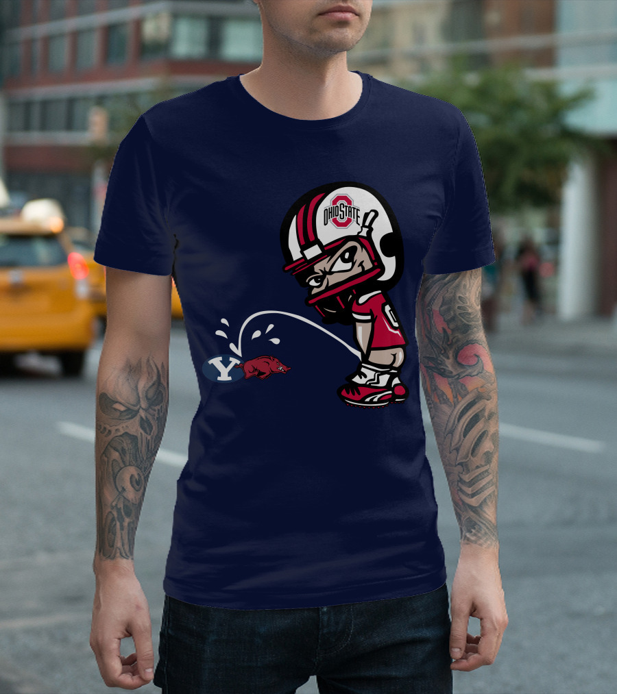 Ohio State Buckeyes Mascot Helmet Arkansas Razorbacks Byu Football Rivalry T-Shirt