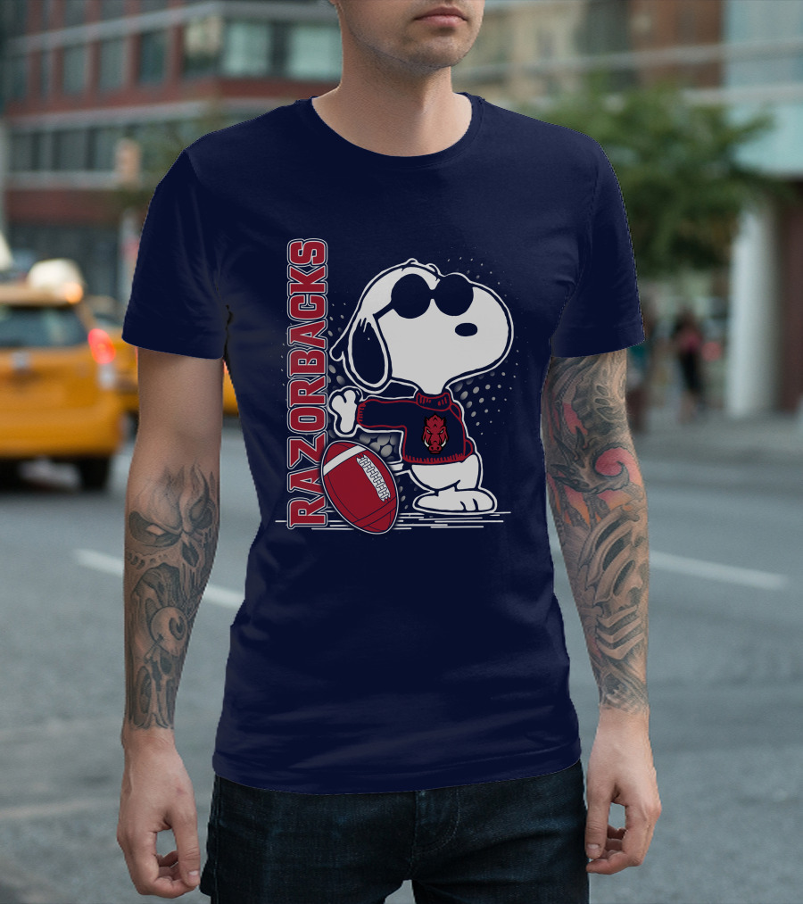 Razorbacks Snoopy Football T-Shirt