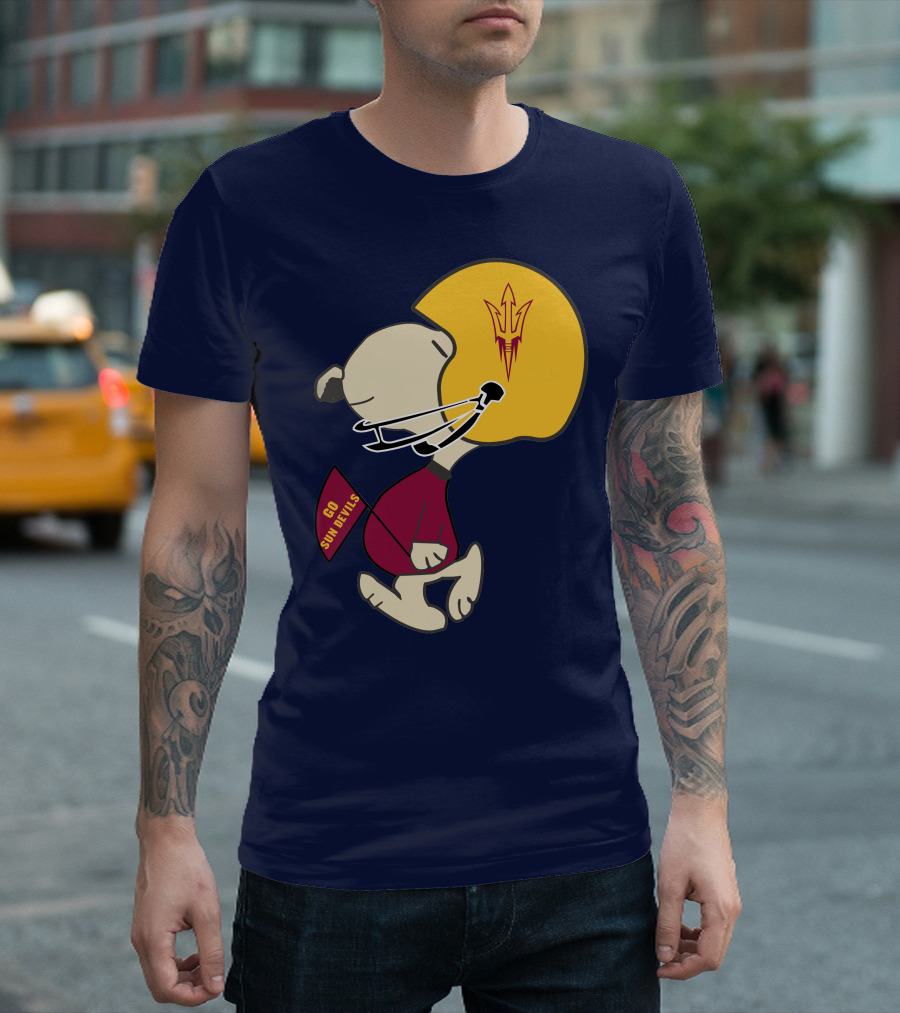 Snoopy Arizona State Sun Devils Football Helmet Go Sun Devils T-Shirt