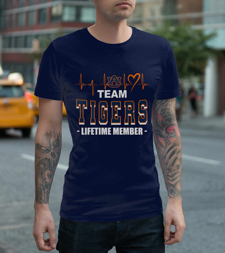Team Tigers Lifetime Member Auburn Heartbeat T-Shirt