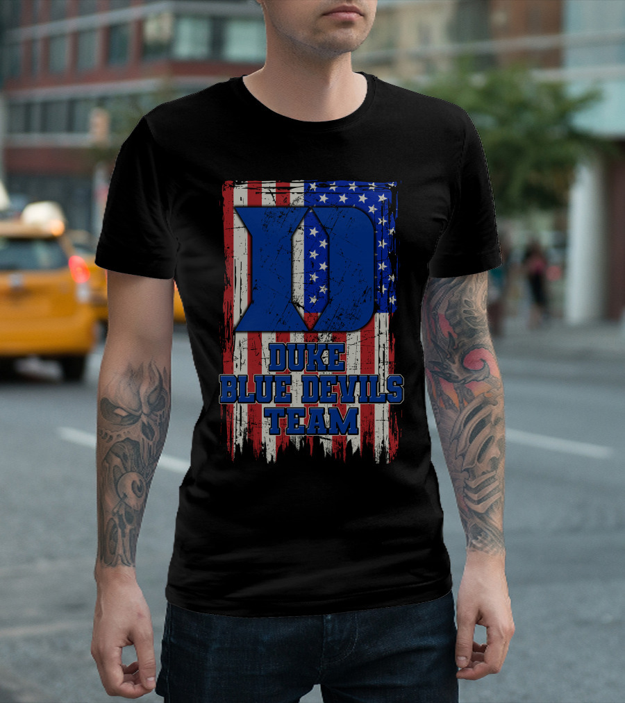 Duke Blue Devils Team Usa Flag D T-Shirt