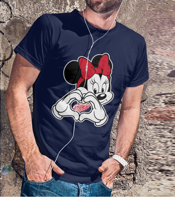 Minnie Mouse Heart Detroit Red Wings T-Shirt