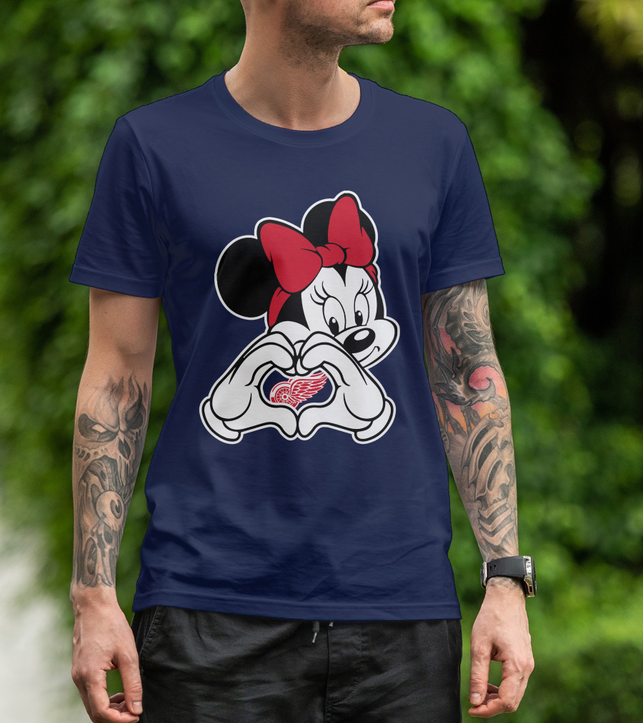 Minnie Mouse Heart Detroit Red Wings T-Shirt