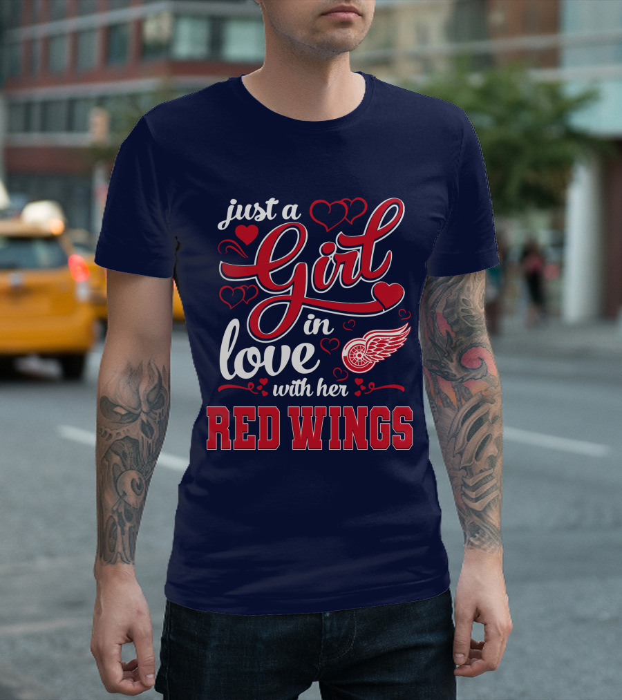 Just A Girl In Love With Her Red Wings T-Shirt