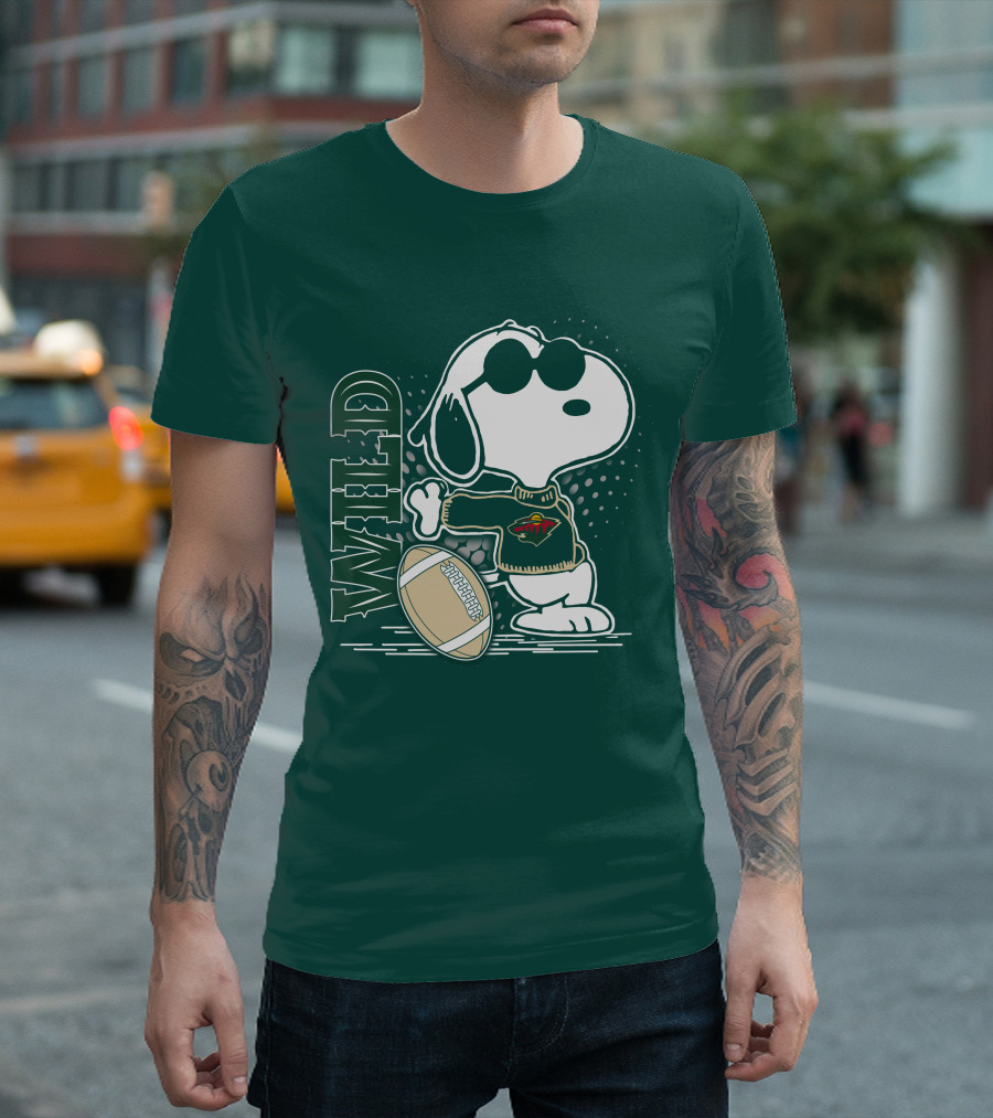 Minnesota Wild Snoopy Sports Icon Cozy Sweater Football T-Shirt