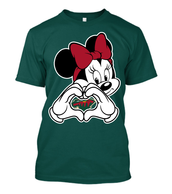 Minnie Heart Minnesota Wild Logo T-Shirt