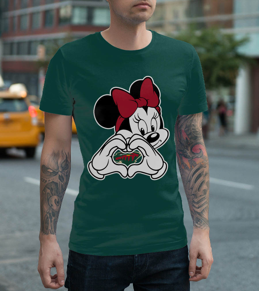 Minnie Heart Minnesota Wild Logo T-Shirt