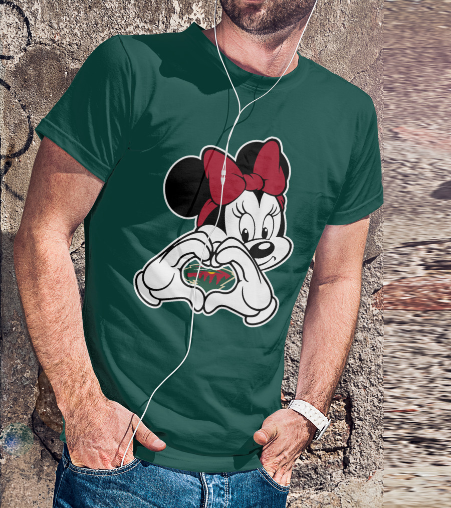 Minnie Heart Minnesota Wild Logo T-Shirt