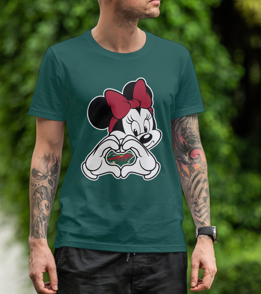 Minnie Heart Minnesota Wild Logo T-Shirt