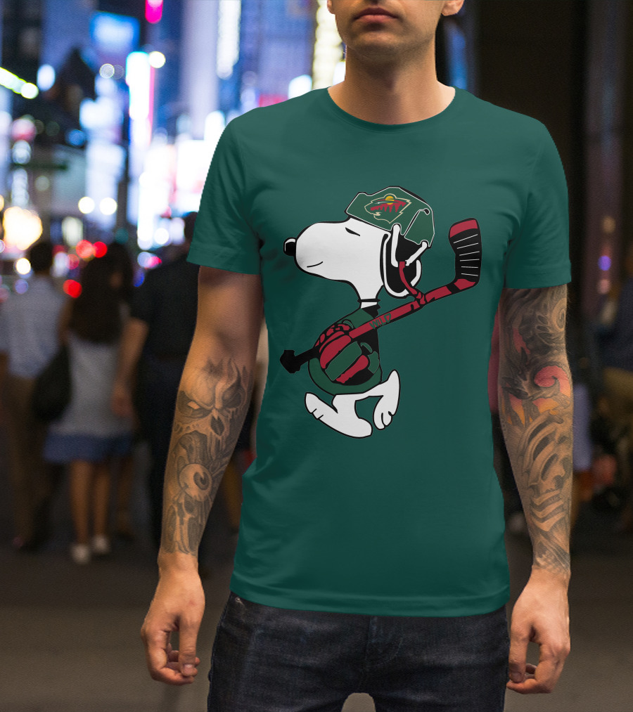 Snoopy Minnesota Wild Hockey Nhl Team Spirit T-Shirt