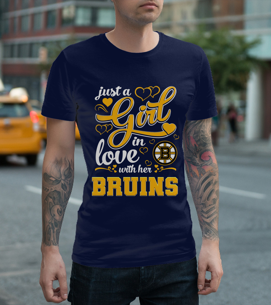Just A Girl In Love With Her Boston Bruins T-Shirt