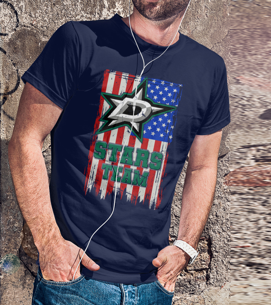 Stars Team Dallas American Flag T-Shirt