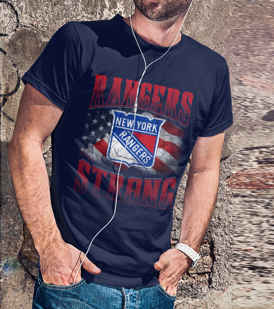 Rangers Strong New York American Flag T-Shirt
