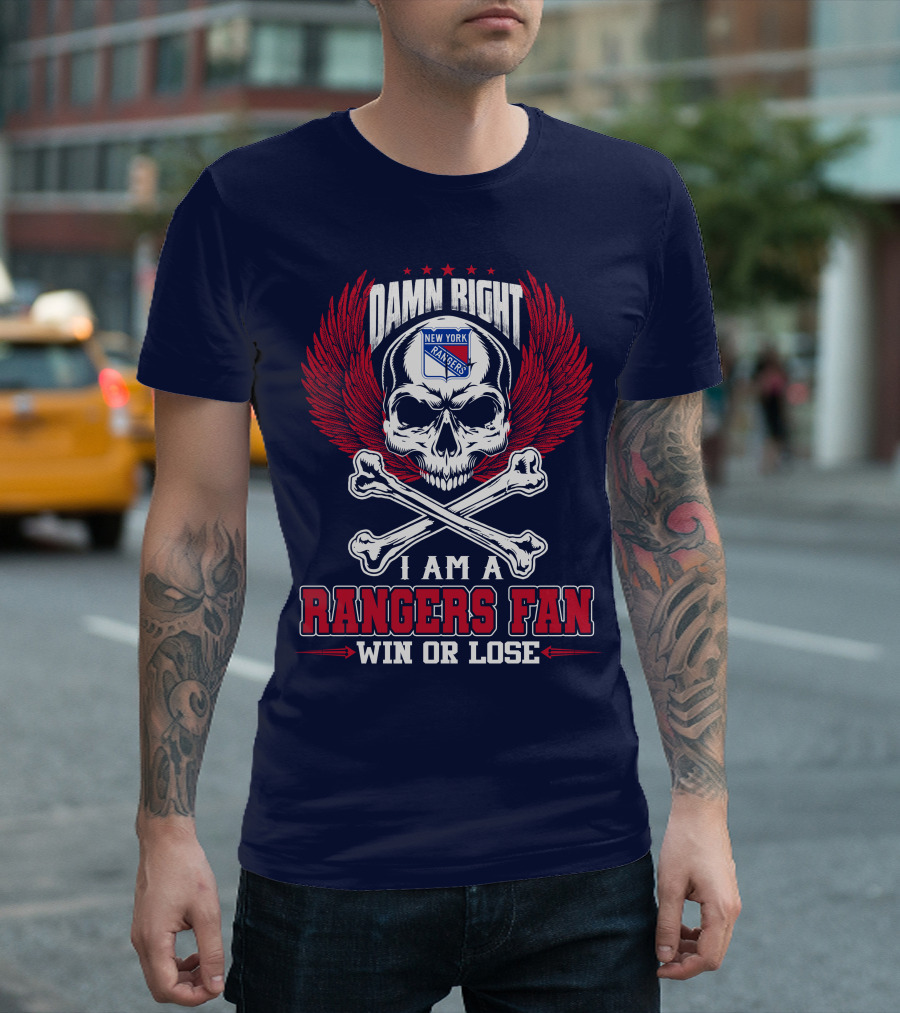 Damn Right New York Rangers Fan Win Or Lose T-Shirt