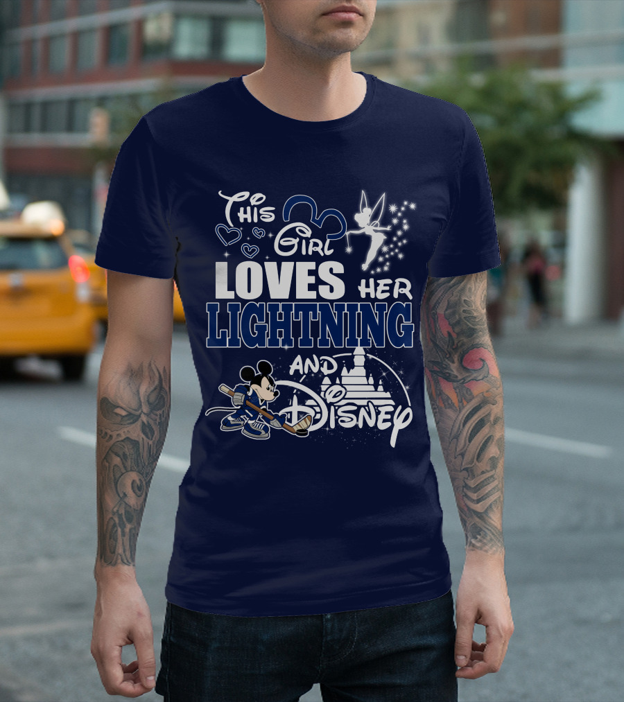 This Girl Loves Her Tampa Bay Lightning And Disney T-Shirt