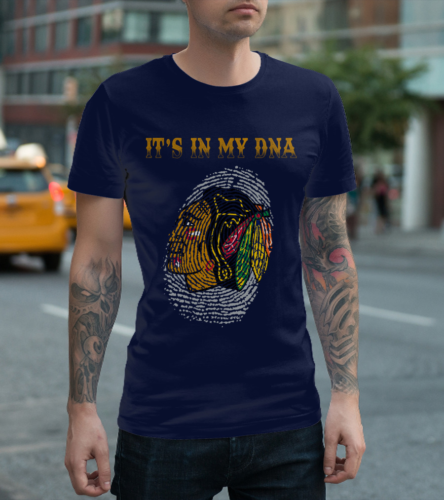 Chicago Blackhawks It's In My Dna Fingerprint T-Shirt