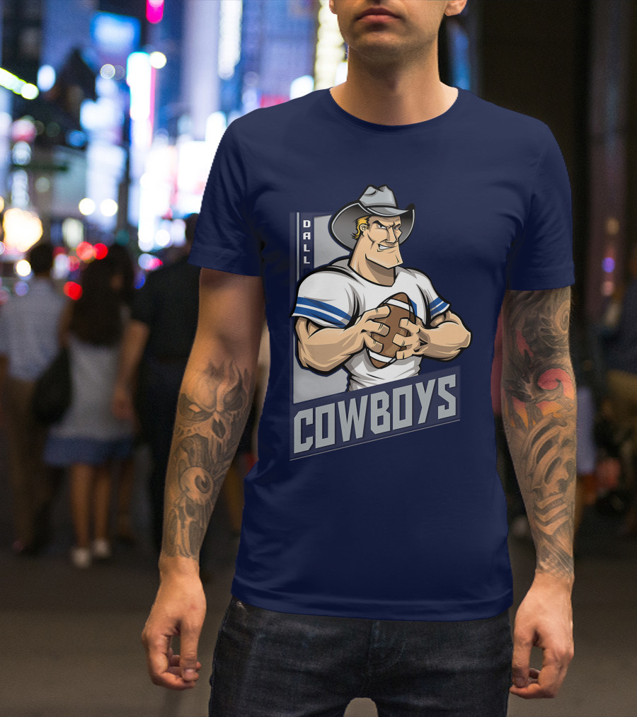 Dallas Cowboys Football Cartoon Character T-Shirt