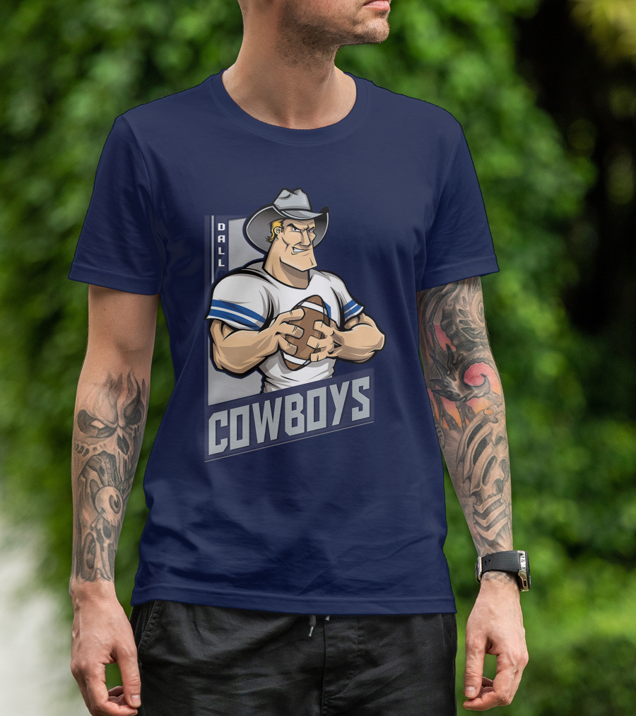 Dallas Cowboys Football Cartoon Character T-Shirt