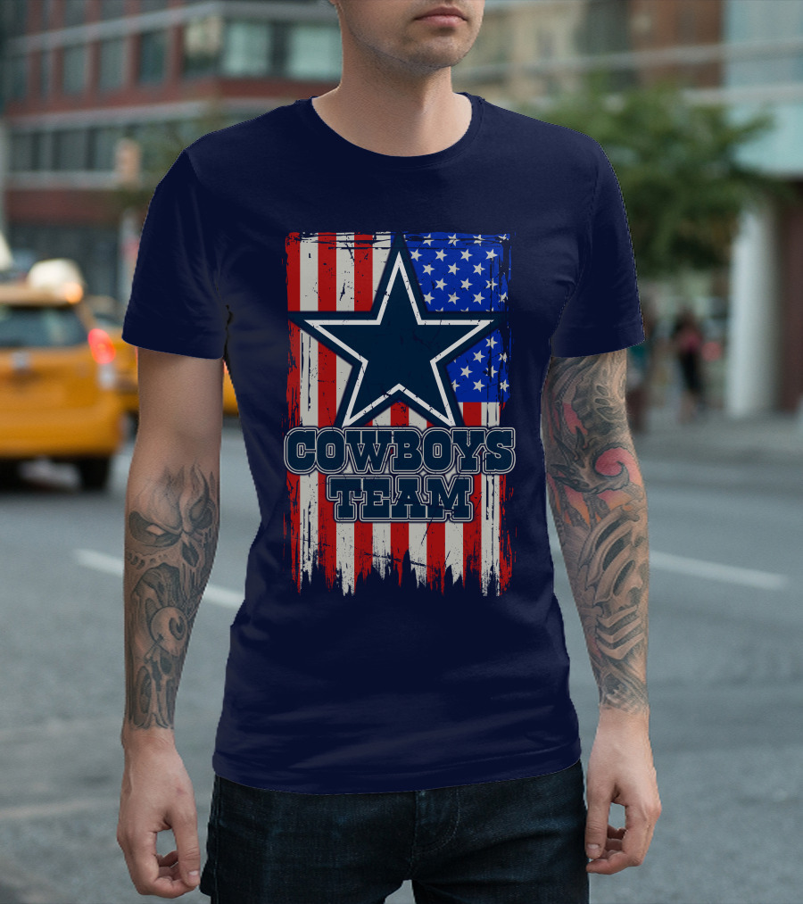 Cowboys Team Usa Flag Star T-Shirt