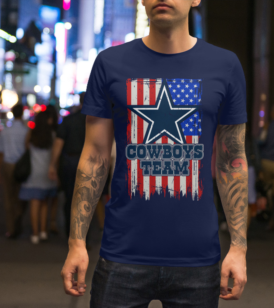 Cowboys Team Usa Flag Star T-Shirt