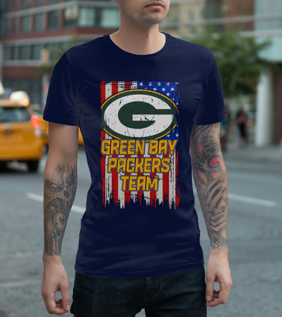 Green Bay Packers Team Flag T-Shirt