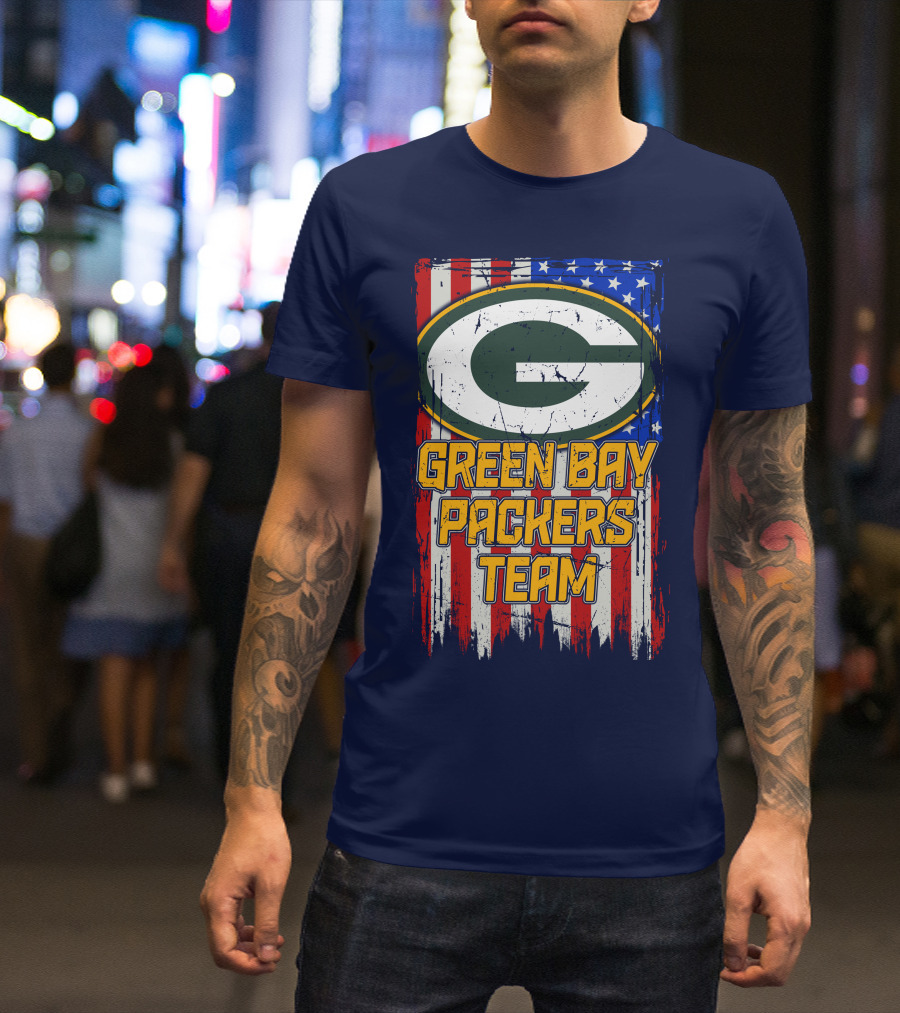 Green Bay Packers Team Flag T-Shirt