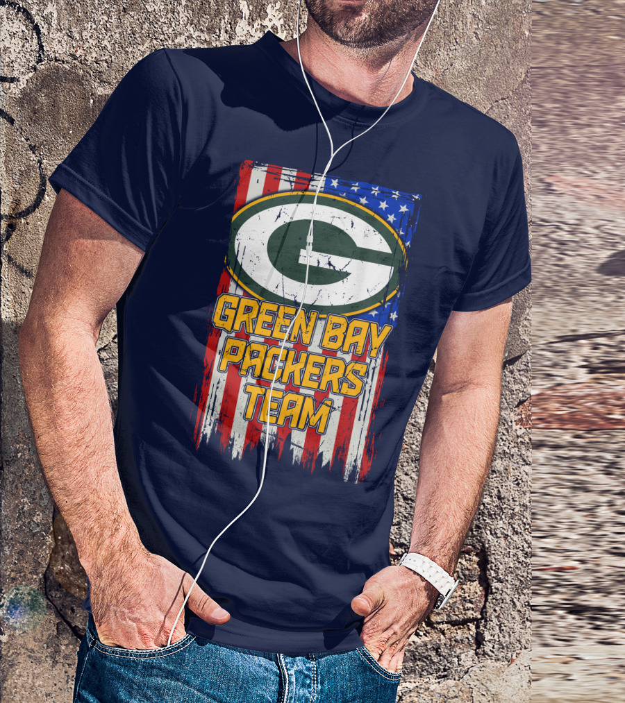 Green Bay Packers Team Flag T-Shirt