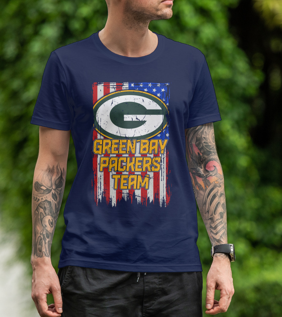 Green Bay Packers Team Flag T-Shirt