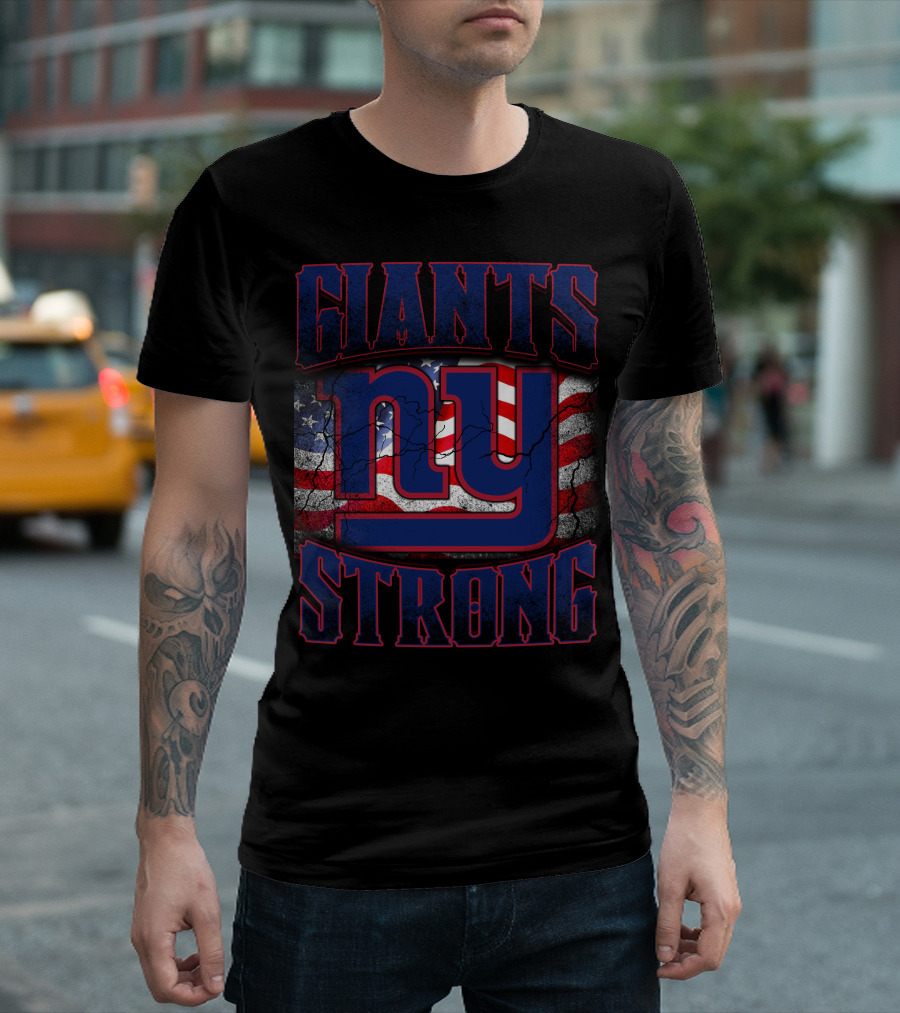 Giants Strong Ny American Flag T-Shirt