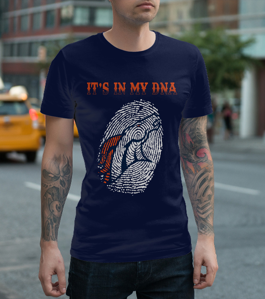 It's In My Dna Denver Broncos Fingerprint T-Shirt