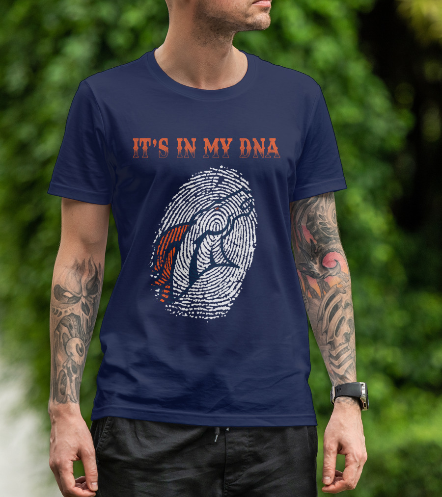 It's In My Dna Denver Broncos Fingerprint T-Shirt