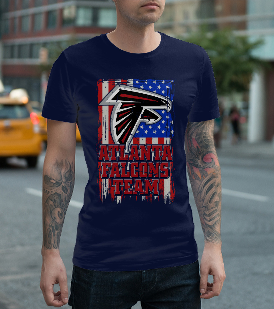 Atlanta Falcons Team American Flag T-Shirt