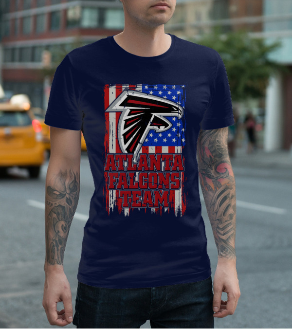 Atlanta Falcons Team American Flag T-Shirt
