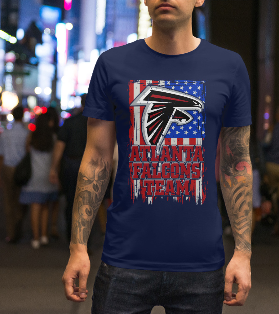 Atlanta Falcons Team American Flag T-Shirt