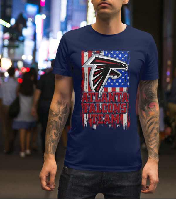 Atlanta Falcons Team American Flag T-Shirt