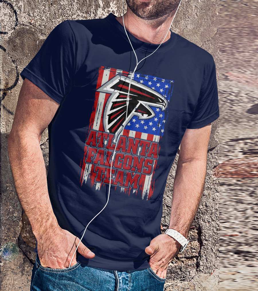 Atlanta Falcons Team American Flag T-Shirt