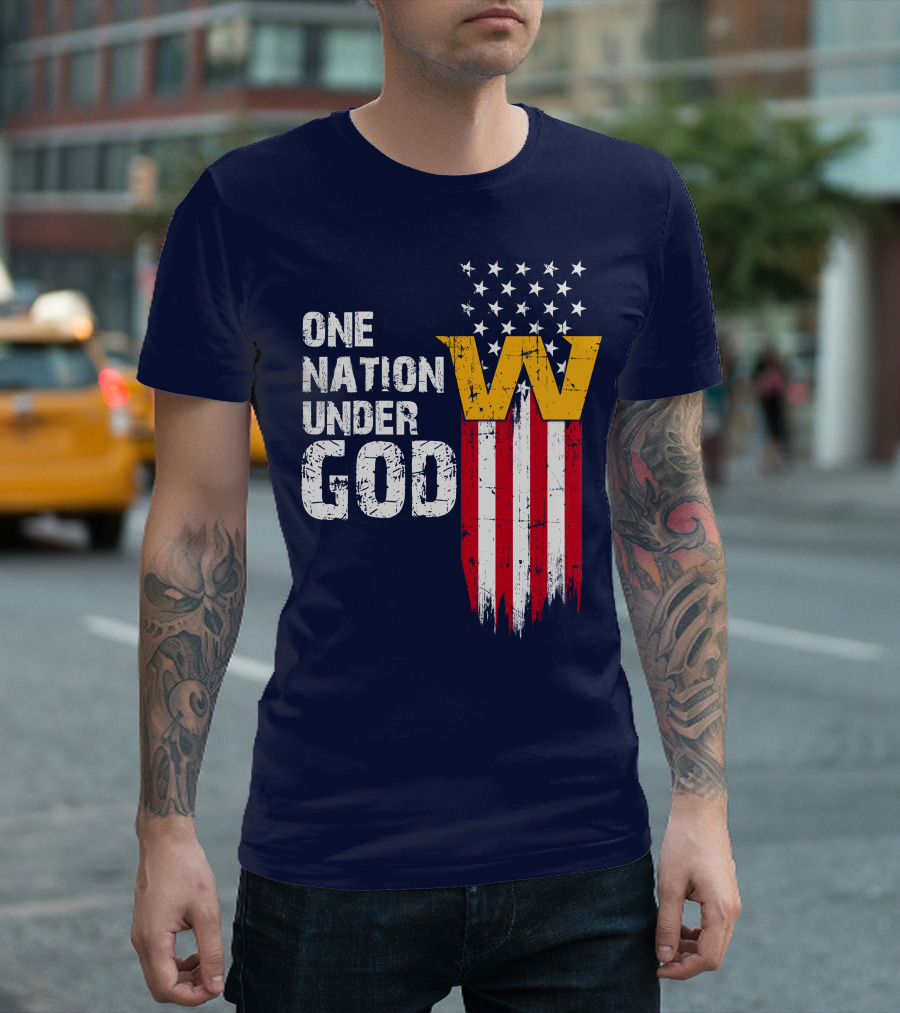 One Nation Under God Washington Usa Flag T-Shirt