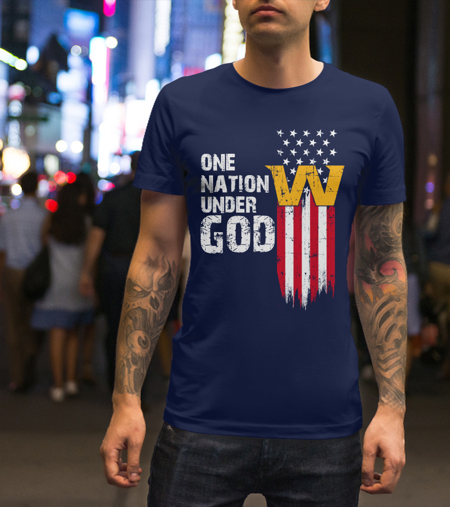 One Nation Under God Washington Usa Flag T-Shirt
