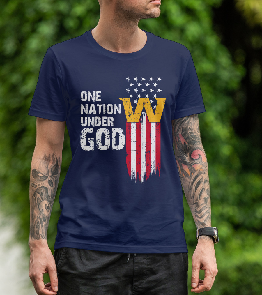 One Nation Under God Washington Usa Flag T-Shirt