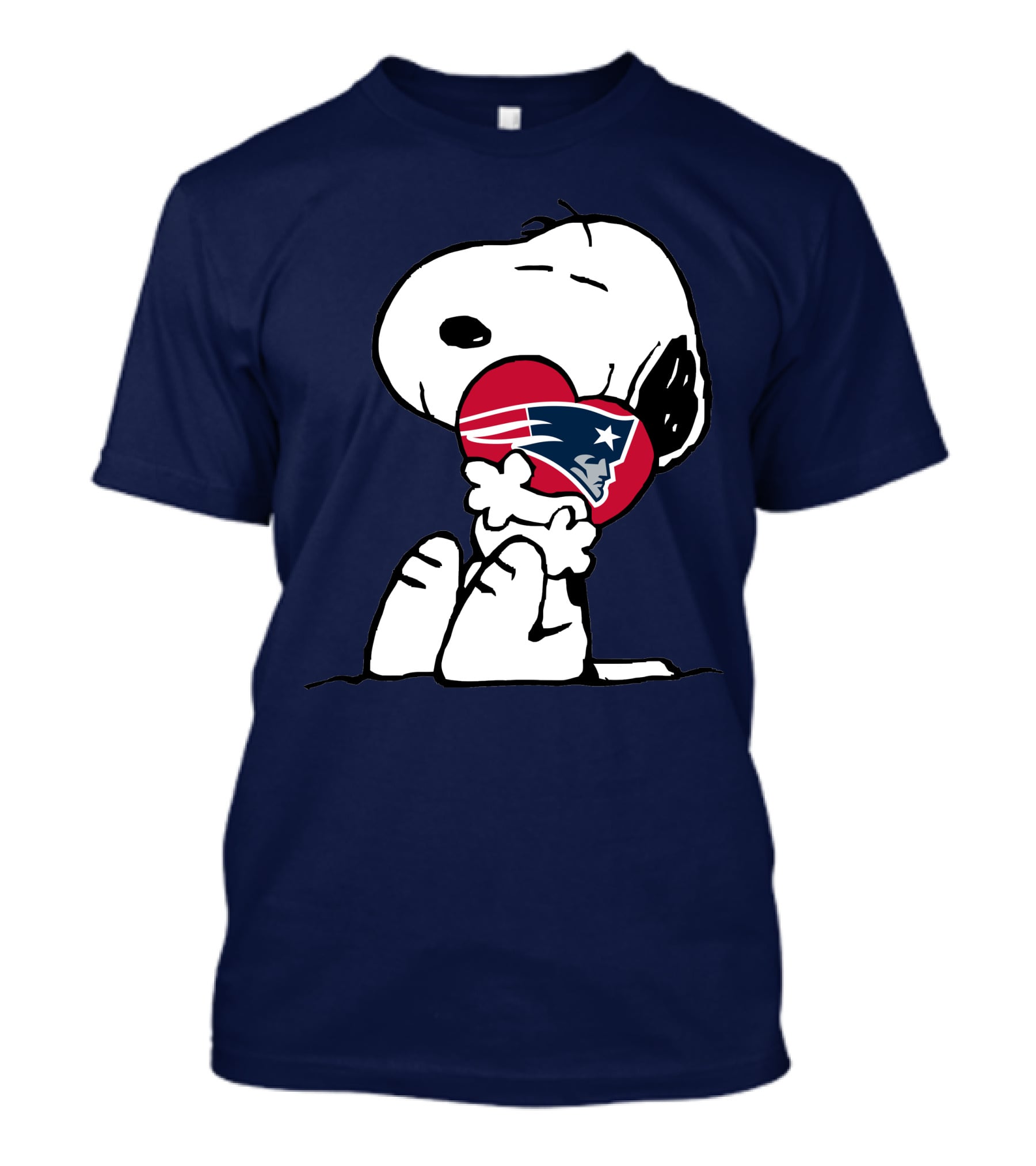 Snoopy Holding New England Patriots Heart T-Shirt